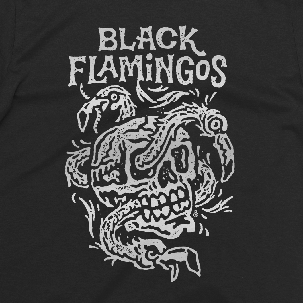 Black Flamingos "Feathery" T