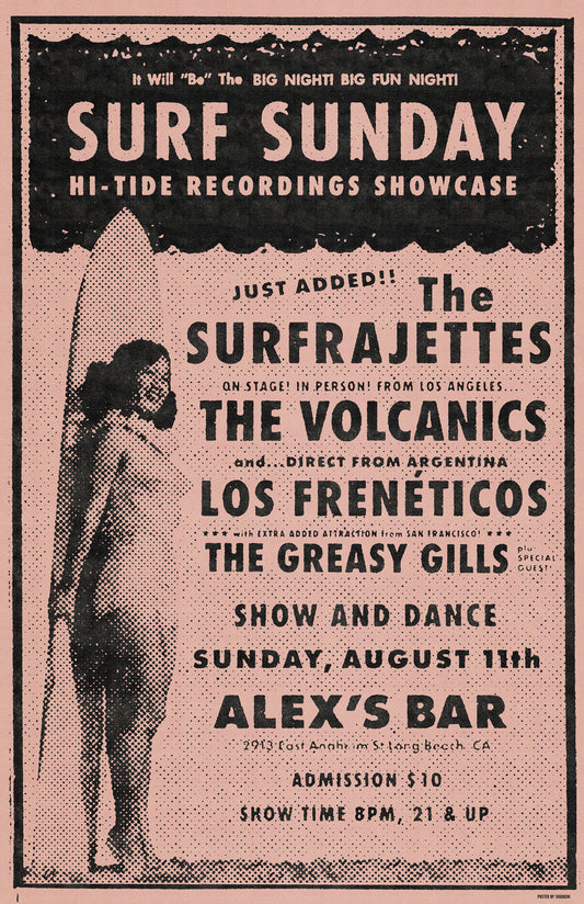 The Surfrajettes Surf Sunday Alex's Bar Print