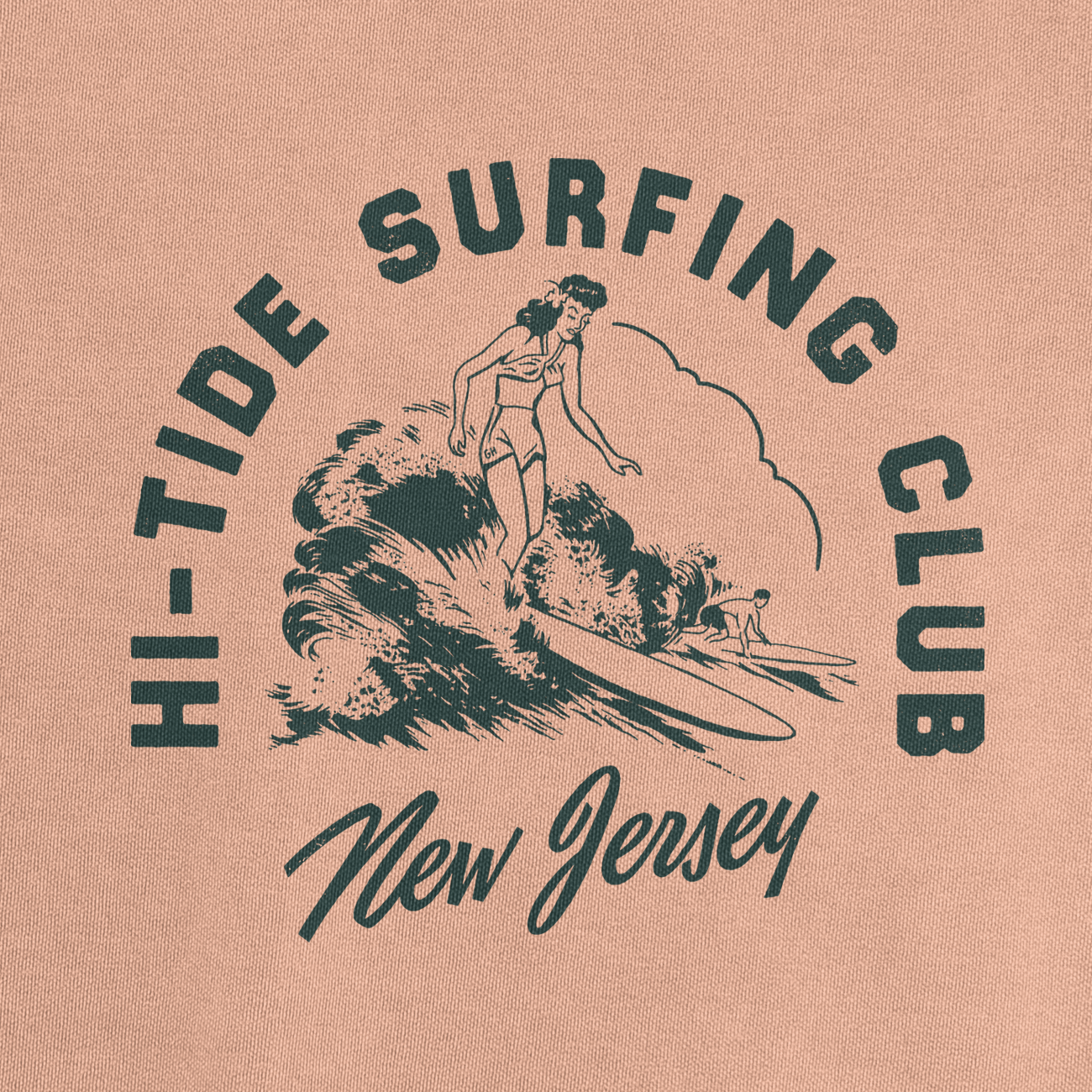 Hi-Tide Vintage "Surfing Club" Lightweight Fleece Crewneck