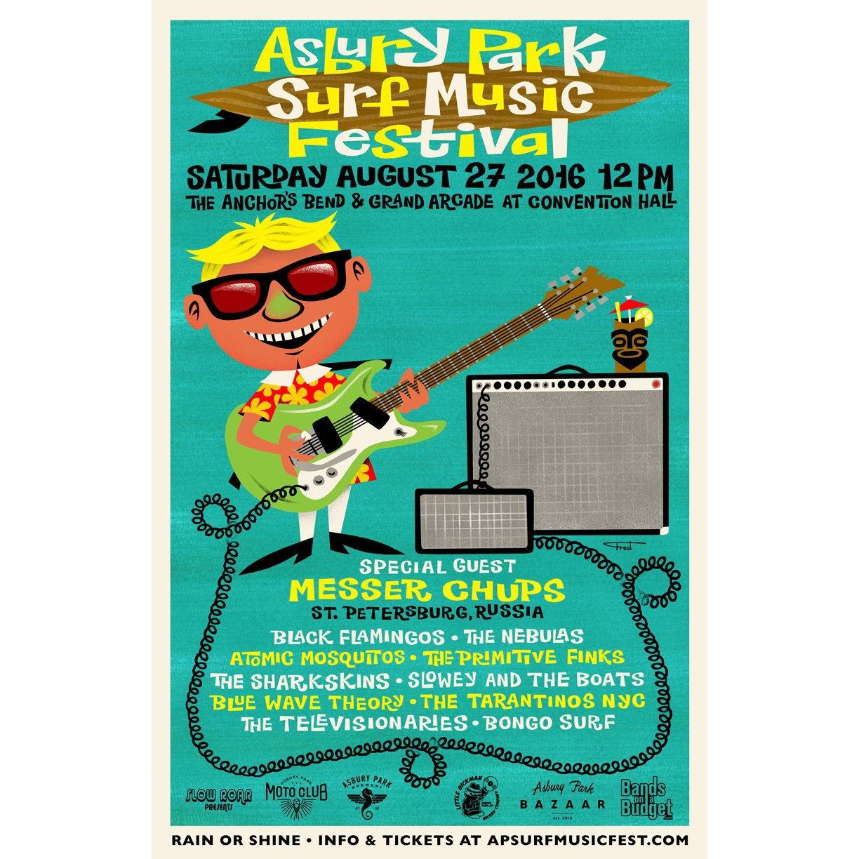 Asbury Park Surf Music Festival 2016 Poster ft. Messer Chups