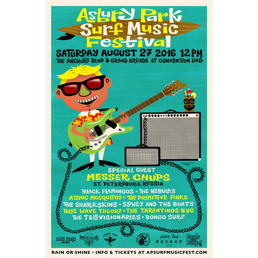 Asbury Park Surf Music Festival 2016 Poster ft. Messer Chups